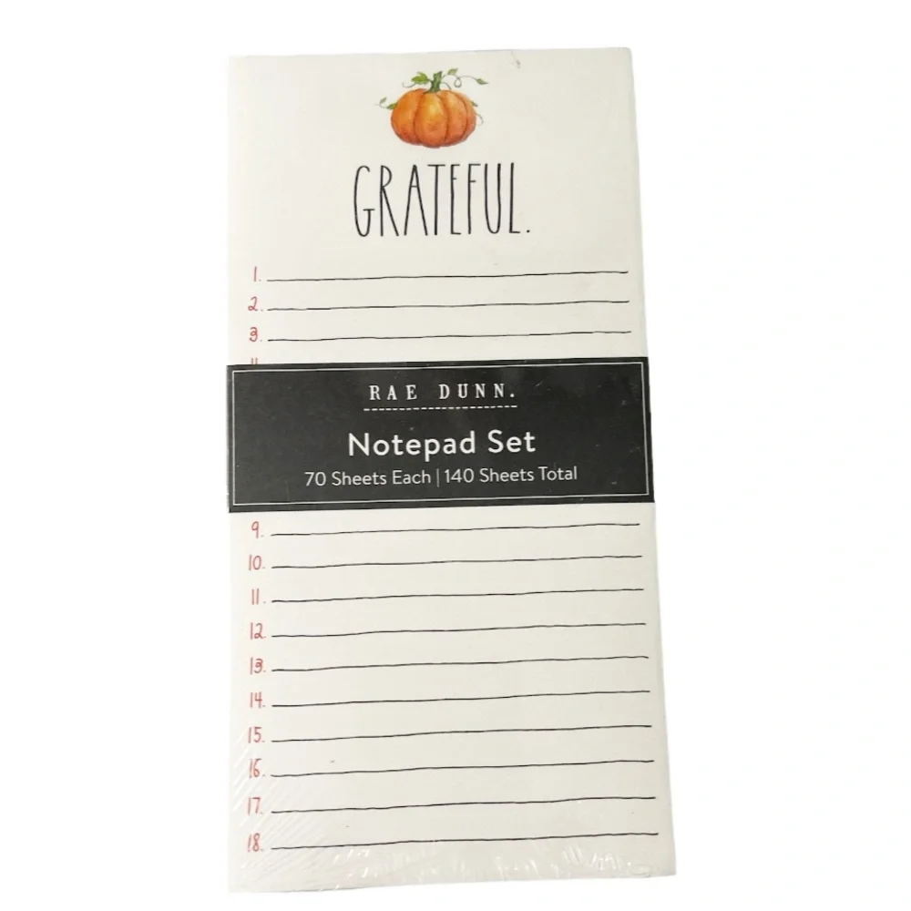 NEW Rae Dunn 🍁GRATEFUL/THANKFUL🍁 Notepad Set/2